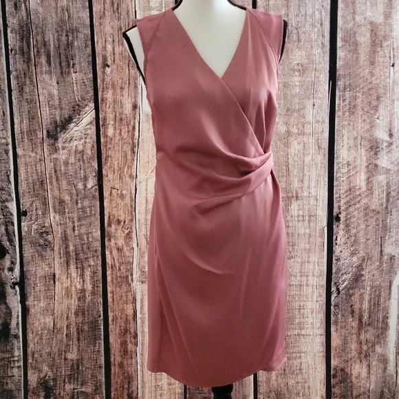 All Saints Dusty Rose Wrap Dress Size 8 - Picture 6 of 12